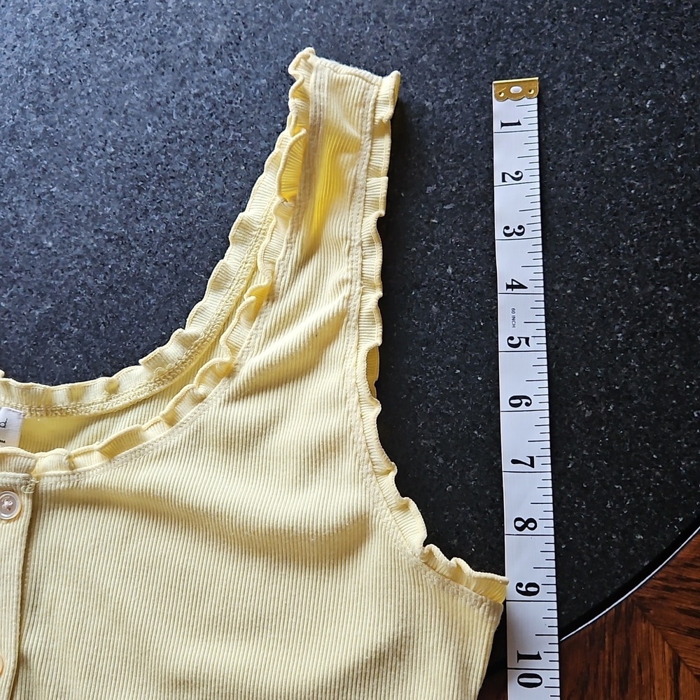 Wilfred Sloane Ruffled Tank Top In Yellow L - Picture 11 of 16